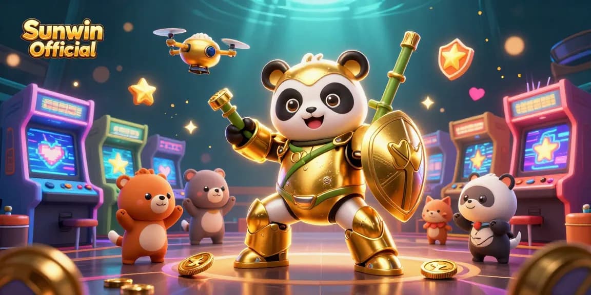 Experience thrilling gameplay with Sunwin Official in this vibrant 3D casino arena scene.